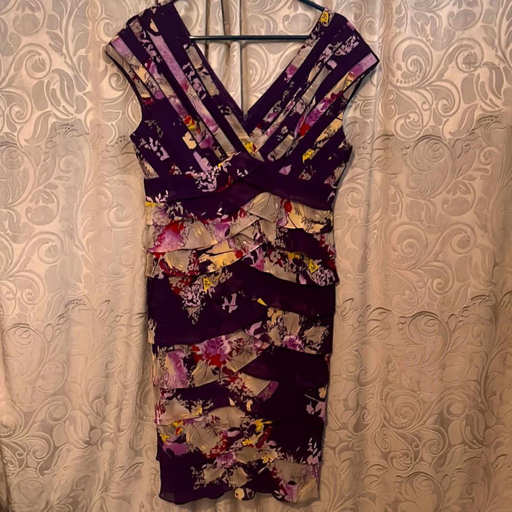 Adrianna Papell Purple Floral Dress